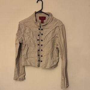 Free People Tan Button-Up Utility Jacket